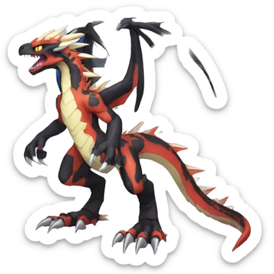  Cool Edgy Digimon-Fakemon-Dragon with edgy markings full body sticker