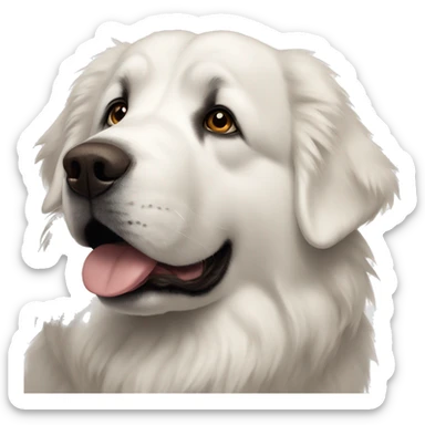 Great Pyrenees with a little brown on its ears sticker