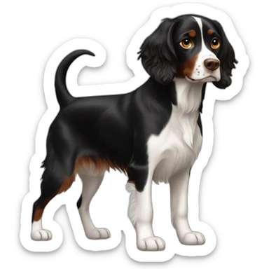 mega black Brittany spaniel dog sticker