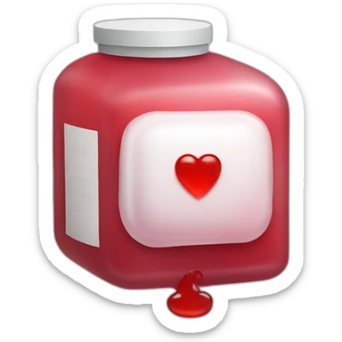 red soft transfusion package sticker