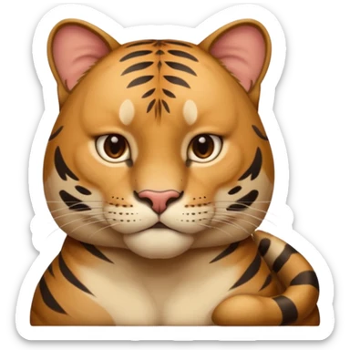 fullbody big cat sitting, whole head human man  sticker