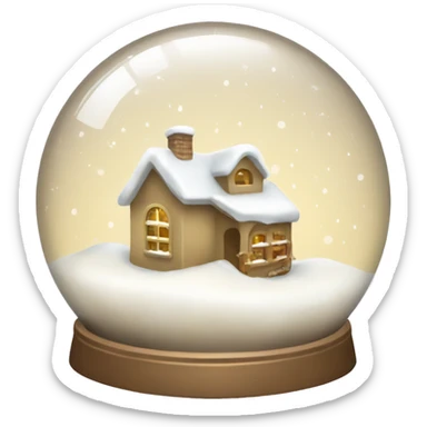 Beige snowy snow globe sticker