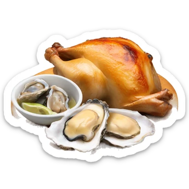 Turkey toast burnt and oysters sticker