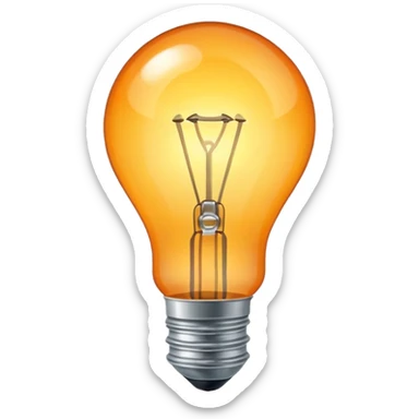 Bright lamp bulb sticker