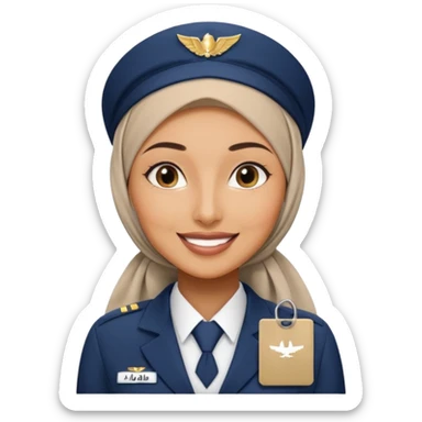 Hijabi flight attendant sticker