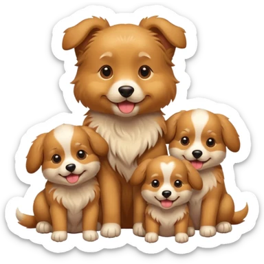 dog with its puppies sticker
