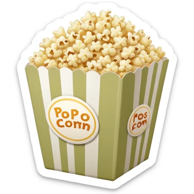 Popcorn in pale olive box sticker