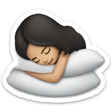 sleeping dark-haired girl sticker