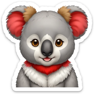 Koala with red earrings sticker