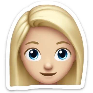 Blonde hair, blue eyes girl Age 13 hair just reaching her shoulders Wearing a pink top  sticker