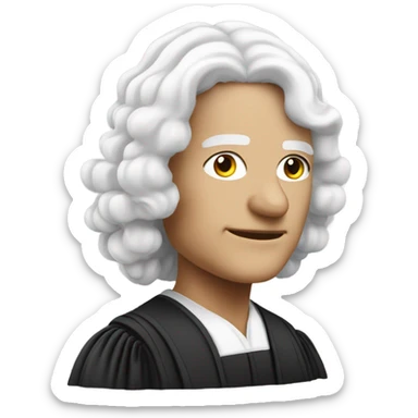 white UK judge with wig at an angle sticker