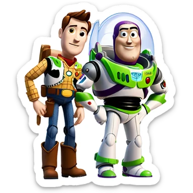 Buzz lightyear and woody sticker