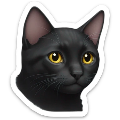 black cat white spot chest sticker