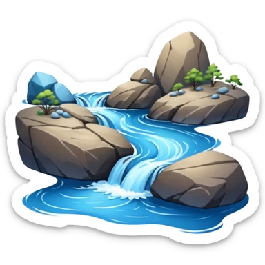 close-up of a wild river between two rocks sticker