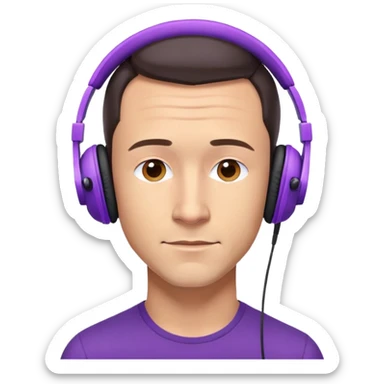 Joseph Gordon-Levitt in purple headphones sticker