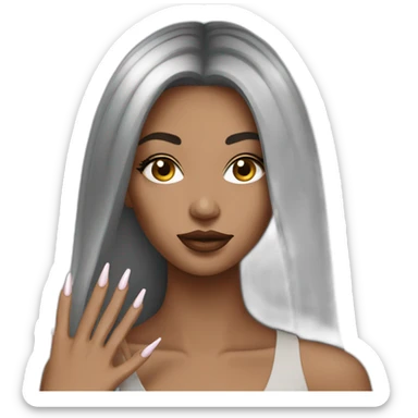 glamorous girl with long nails sticker