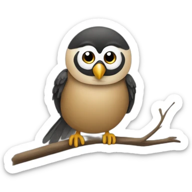 Singe sur un oiseau sticker