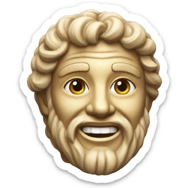 statue of the ancient world smile sticker