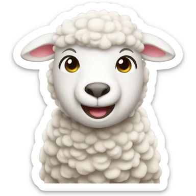A plush lamb sticker