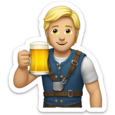 Blonde-Man-Drinking-beer sticker