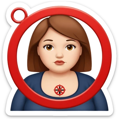 Persona gorda co el simbolo de prohibido  sticker