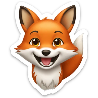 happy fox sticker
