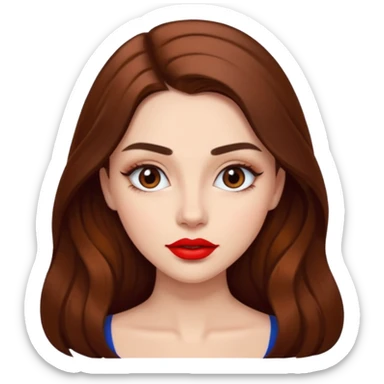 beautiful girl with long hair, high eyebrows, and thick lips  sticker