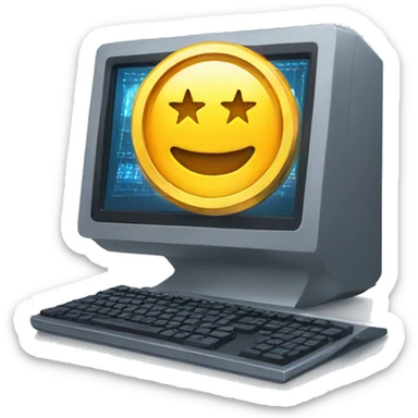 cold computer with the cryptocurrency on the screen sticker