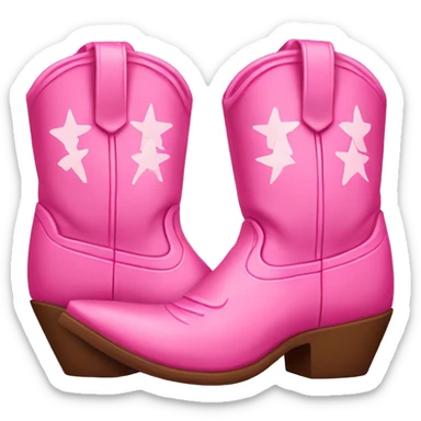 Pink cowboy boots sticker