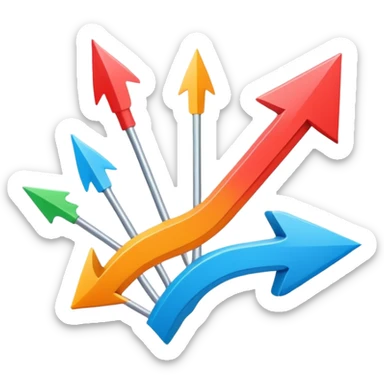 Lean Marketing concept with efficiency arrows, minimalist design, optimization charts sticker