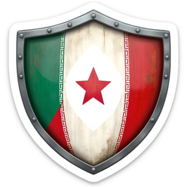 gray shield with the flag of Iran sticker