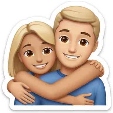 Couple hug from behind sticker