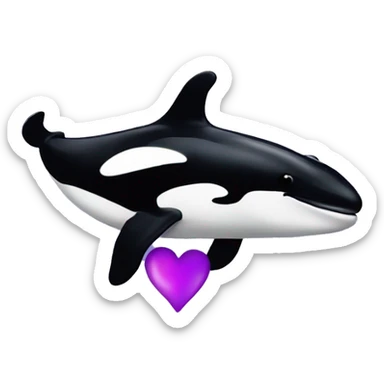 Head of an orca with heart eyes can you make it purple  sticker