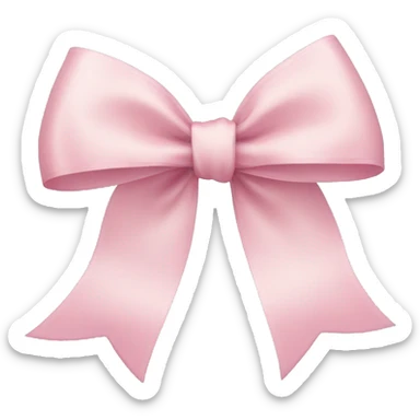 light pink ribbon bow sticker