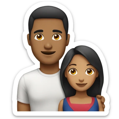 Light skin Filipino Man and Haitian Woman Couple  sticker