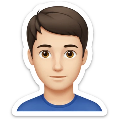 Young man with French crop hair sticker