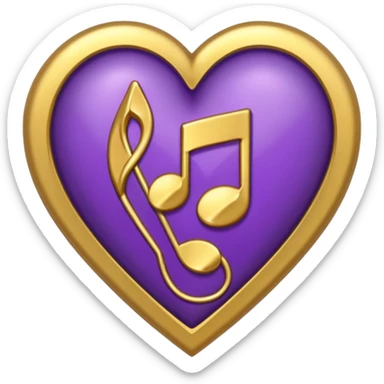 purple heart with a music note sticker