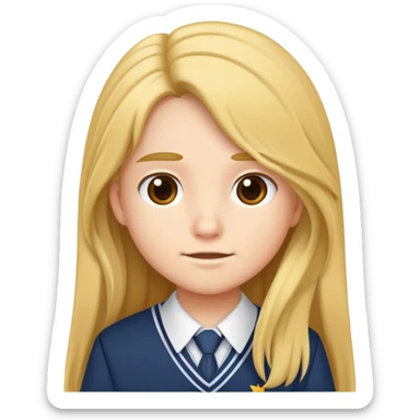 cartoon character with long hair wearing a school uniform sticker