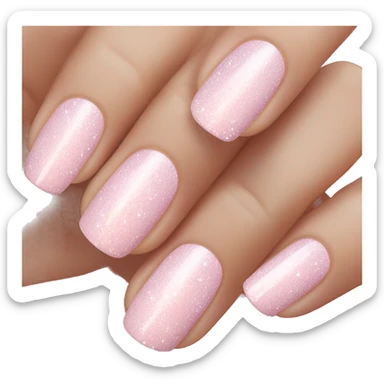 Light pink sparkly nails manicure sticker