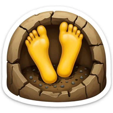 foot in hole sticker