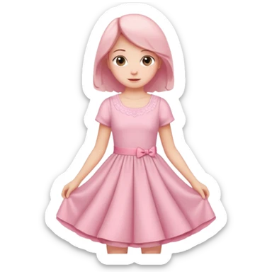 Girl curtsying with dress sticker