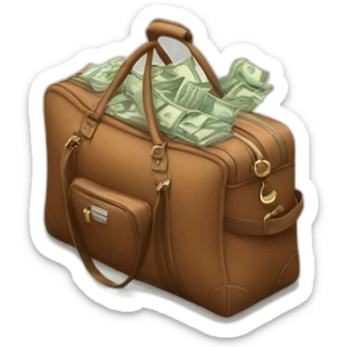 Travel bag full of money sticker