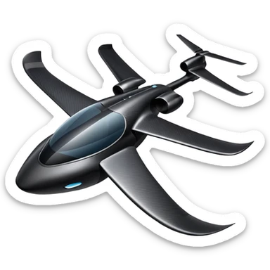 carbon fiber futuristic EVTOL sticker