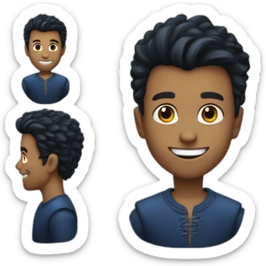 Un jeune homme noir, les cheveux bleus et qui a das dents de vampire. sticker