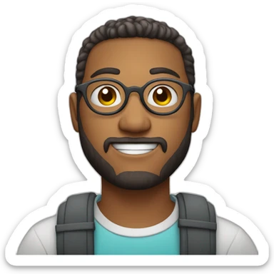 homem moreno de 22 anos de oculos redondo e prata sticker
