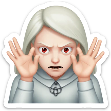 Maniacal, plotting, hands rubbing together, evil sticker