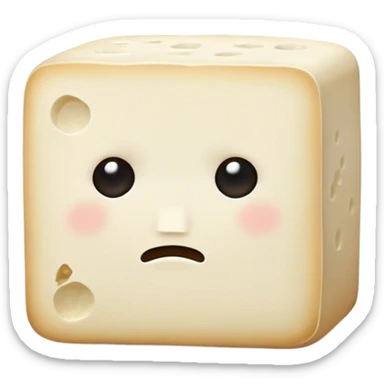 Sad tofu eating tofu sticker