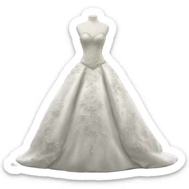 Hyper Realistic ornate ballgown Wedding dress displays with diamanté  sticker