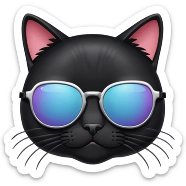 Black Cat with sunglasses sticker