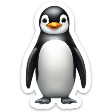 penguin with horns standing on its four legs sticker